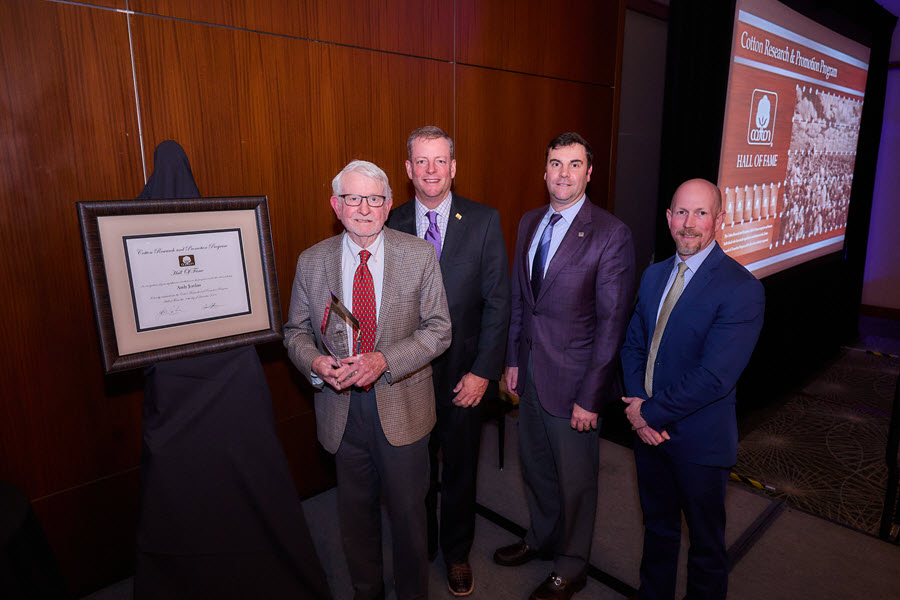 Cotton Inc Awards Banquet HOF Andy Jordan - Cotton Research and Promotion Program Hall of Fame Names Dr. Andrew Jordan as Honoree in 2024